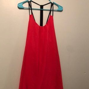 Coral and black summer dress